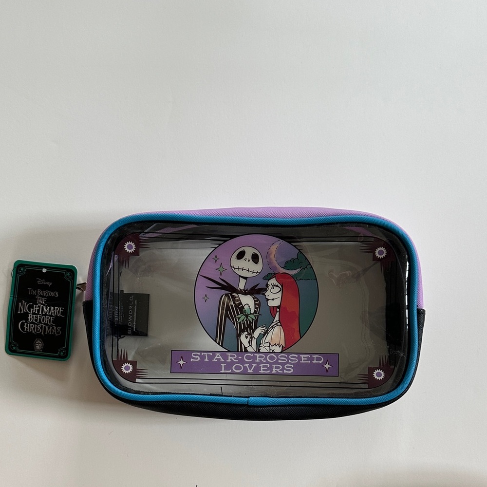 Bioworld Nightmare Before Christmas Cosmetic Bag - Black, Purple, Blue